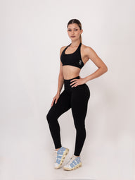 Fit Bunny Gravity клин в черно - безшевен дамски клин в черен цвят ниска рипсена талия и силиконово лого на заек.