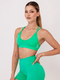 Fit Bunny Delta безшевен спортен екип с омбре ефект в зелен цвят. Бюстие с кръстосани презрамки и къс клин.