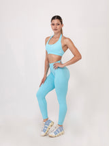 Fit Bunny Gravity клин в бебешко синьо - безшевен дамски клин в черен цвят ниска рипсена талия и силиконово лого на заек.