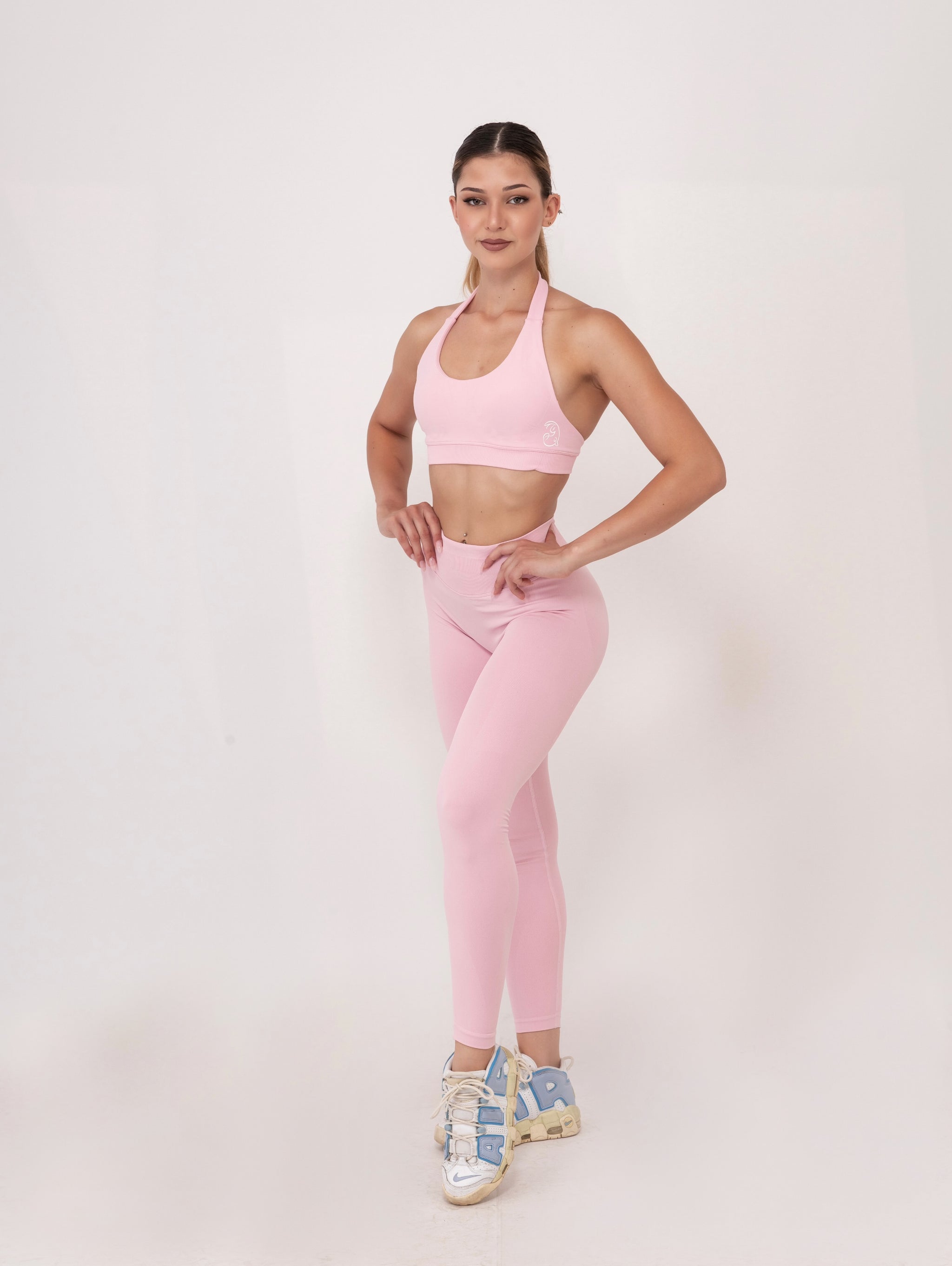 Fit Bunny Gravity клин в розово - безшевен дамски клин в розов цвят ниска рипсена талия и силиконово лого на заек.