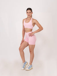 Fit Bunny Gravity къс клин в розово - безшевен дамски клин в розов цвят ниска рипсена талия и силиконово лого на заек.
