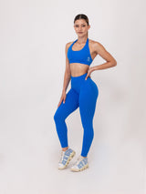 Fit Bunny Gravity клин в синьо - безшевен дамски клин в син цвят ниска рипсена талия и силиконово лого на заек.